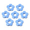 Opaque Acrylic Bead Frames, Flower, Light Sky Blue, 19x20x3.5mm, Hole: 1.6mm, Inner Diameter: 6.5mm, about 632pcs/500g