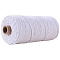 100M Cotton String Threads for Crafts Knitting Making, White, 3mm, about 109.36 Yards(100m)/Roll