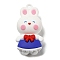 Plastic Pendants, Rabbit, Dark Blue, 44x23x16mm, Hole: 3.2mm