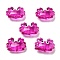 Transparent Glass Enamel Beads, Crab, Medium Violet Red, 15x21x8mm, Hole: 1.4mm