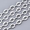 Brass Chains, Oval Link Chains, Unwelded, Cadmium Free & Nickel Free & Lead Free, with Spool, Silver, Oval: 9.5x7.5x1.3mm, Link: 7.6x1.4x3mm, about 16.4 Feet(5m)/roll