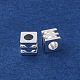 真鍮ビーズ  長持ちメッキ  キューブ  銀  4x4x4mm  穴：2mm&nbsp;KK-C071-05B-S-2