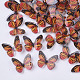 プラスチックカボション  蝶  シエナ  9x11x3mm&nbsp;X-KY-T015-17-1