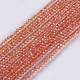 ガラスビーズ連売り  多面カット  ラウンド  チョコレート  2x2mm  穴：0.4mm  約183~187個/連  13.38