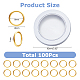 真鍮ロックステッチマーカー100個  リング  18KGP本金メッキ  18ゲージ  10x1mm  内径：8mm  穴：8mm&nbsp;FIND-HS0002-20G-2