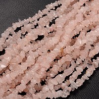 天然ローズクォーツチップビーズ  5~8mm  穴：0.3mm  約80~81センチの長さ&nbsp;F007