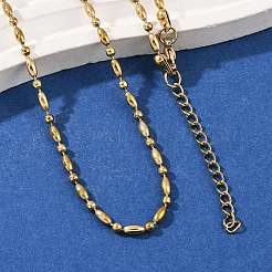 2.5mm 304ステンレススチール製ラウンドオーバルリンクチェーンネックレス  ゴールドカラー  17.95インチ（45.6cm）&nbsp;NJEW-M110-01G