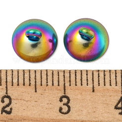 304ステンレススチールビーズキャップペンダントベイル  グローブガラスバブルカバーペンダント用  虹色  8mm  穴：1.8mm&nbsp;STAS-G224-24M-10