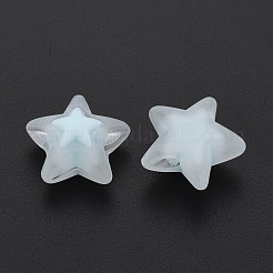 透明なアクリルビーズ  艶消し  二層ビーズ  スター  ライトシアン  15.5x16x9.5mm  穴：3mm  約569個/500g&nbsp;TACR-S152-11C-01