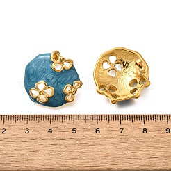 304ステンレススチールエナメルスタッドピアス  中空の花  スチールブルー  24x24mm&nbsp;EJEW-S254-02A-G