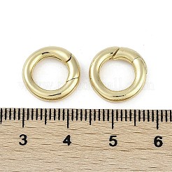 真鍮スプリングゲートリング  カドミウムフリー＆ニッケルフリー＆鉛フリー  オーバル  18KGP本金メッキ  13x3mm&nbsp;KK-Z078-07G