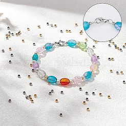1000個2色304ステンレススチールスペーサービーズ  ロンデル  ゴールデン·ステンレス鋼色  2.5x1.5mm  穴：1~1.5mm  500個/カラー&nbsp;STAS-UN0025-49