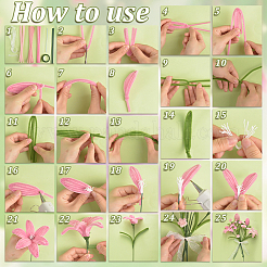 ポリエステルのぬいぐるみスティックのDIYキット  パイプクリーナー  シェニール織の茎  鉄ハートと  キッズクラフト素材  ミックスカラー  305x5x1mm&nbsp;DIY-GA0009-12B