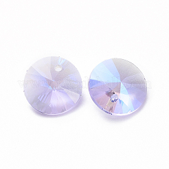 ガラスのラインストーンチャーム  多面カット  コーン  スミレ  10x5mm  穴：0.8mm&nbsp;RGLA-L017-D-371MO