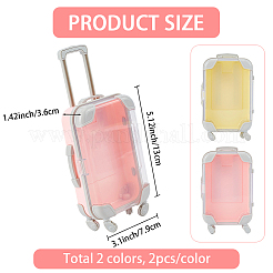 4個 2色 ミニプラスチックスーツケース 包装収納ボックス キャンディ小物用  ミックスカラー  13x7.9x3.6cm  2個/カラー&nbsp;CON-SP0001-26B