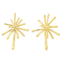 304ステンレススチール製スノーフレークスタッドピアス（女性用）  ゴールドカラー  35.5x25.5mm&nbsp;EJEW-U023-03G