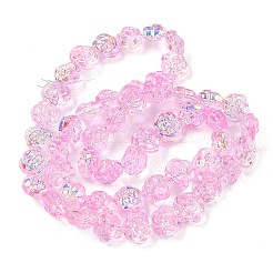 電気メッキガラスビーズセット  花  ABカラーメッキ  パールピンク  12.5x14x8.5mm  穴：1mm  約50~51個/連  23.46''~23.86''（59.6~60.6センチメートル）&nbsp;EGLA-K061-09A-AB04