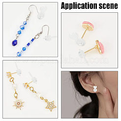 アクリル＆シリコン製イヤーナット10個  ハート  ホワイト  16x9.5mm&nbsp;SACR-YW0001-97