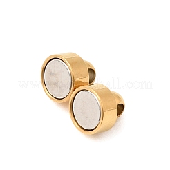 304ステンレススチール製マグネット留め具  コラム  イオンプレーティング（ip）  18KGP本金メッキ  12x6mm  穴：1.8mm&nbsp;STAS-F350-02G