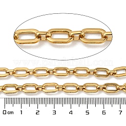 10mイオンプレーティング（IP）304ステンレススチールオーバルリンクチェーン  溶接されていない  スプールで  18KGP本金メッキ  10.5x6.5x1.3ミリ＆6.5x4x1.8mm  約32.81フィート（10m）/ロール&nbsp;CHS-G034-02G