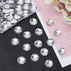45個 3スタイル 粘着アクリルラインストーンステッカー  DIYの装飾や工芸品  多面カット  半円  透明  2~3x0.6cm  15個/スタイル&nbsp;DIY-FG0001-83A
