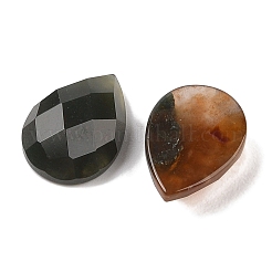 天然インディアンアゲート瑪瑙カボション  ティアドロップ  多面カット  18x13x5mm&nbsp;G-C146-04L