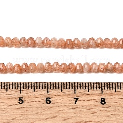ナチュラルゴールドサンストーンビーズ連売り  ランタン  多面カット  4x3mm  穴：0.8mm  約138個/連  15.28''~15.47''（38.8~39.3センチメートル）&nbsp;G-K376-I06-3x4mm
