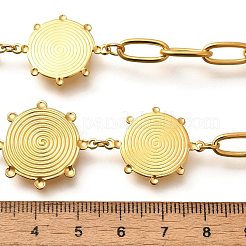 304ステンレススチールフラットラウンドボルテックスビブネックレスレディース  18KGP本金メッキ  長さ16.34インチ(41.5cm)+60mmエクステンダー&nbsp;NJEW-R014-04G
