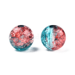 クリアクラックアクリルビーズ  ラウンド  ダークターコイズ  10mm  穴：2mm  943個/約500g&nbsp;LS-CACR-N002-14