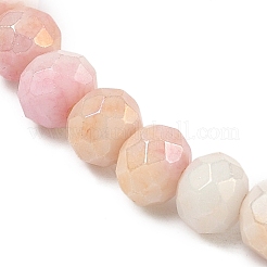 AB カラー ファセット ロンデル ガラス ビーズ ストレッチ ブレスレット (女性用)  ミスティローズ  内径：2-1/8インチ（5.5cm）  6mm&nbsp;BJEW-PH01821-01