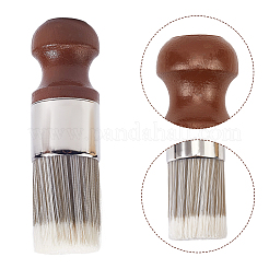 ペット用家具用軟膏ブラシ1個  木と鉄のハンドル付き  プラチナ  137x40.5mm&nbsp;AJEW-GF0012-19