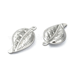 変色しない304ステンレススチールペンダント  葉のチャーム  ステンレス鋼色  23.5x13x4mm  穴：1.1mm&nbsp;STAS-L024-007P