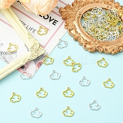 120個2スタイルチベットスタイルの合金チャーム  雲  ミックスカラー  12.5~13x14~14.5x1~1.5mm  穴：1.5~1.6mm  60個/スタイル&nbsp;TIBE-YW0002-05