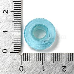 ガラスヨーロピアンビーズ  大穴ビーズ  ホイール  多面カット  ライトブルー  14.5x6.4mm  穴：5.7mm&nbsp;LS-GLAA-XCP0001-43H