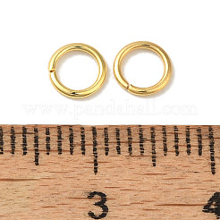 304ステンレススチールオープン丸カン  ラウンド  チェーンメイル織り用  18KGP本金メッキ  5x0.7mm  21ゲージ  内径：3.5mm&nbsp;STAS-K285-02G-G