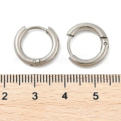 変色しにくい202ステンレススチール製フープピアス  316サージカルステンレスピン付き  リング  ステンレス鋼色  10ゲージ  14.5x14x2.5mm  ピン：1mm&nbsp;EJEW-O087-06F-P