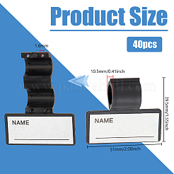 ABSプラスチック製聴診器IDタグ40個  名札  長方形  ブラック  51x39.5x10.5mm  穴：1.6mm&nbsp;AJEW-BC0010-91