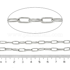 304ステンレススチールテクスチャアズキチェーン  ハンダ付け  スプールで  ステンレス鋼色  10x4x1mm&nbsp;CHS-G050-07P