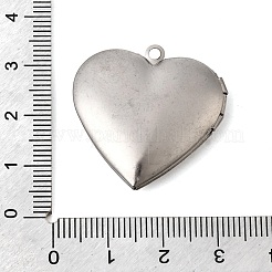 304ステンレススチールロケットペンダント  ハートチャーム  ステンレス鋼色  29x29x7.5mm  穴：2.5mm  内径：21.5x20.5mm&nbsp;STAS-B128-22B-G