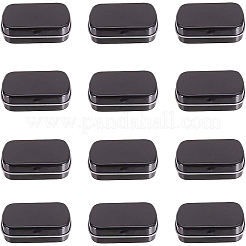 ミニポータブルボックス  小さな収納ボックス  アクセサリー箱  長方形  ブラック  6.2x5.1x1.6cm  インナーサイズ：5.5x4.3センチメートル  12個/箱&nbsp;CON-BC0005-45