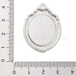 ラックメッキ合金ペンダントカボションカット  オーバル  プラチナ  トレイ：22x19mm  36x27x4mm  穴：2mm&nbsp;FIND-Z054-15P