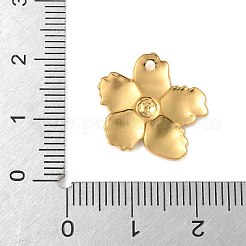 304ステンレスペンダント  イオンプレーティング（ip）  花のチャーム  14KGP本金メッキ  17x16.5x1.5mm  穴：1.4mm&nbsp;STAS-Q351-07G