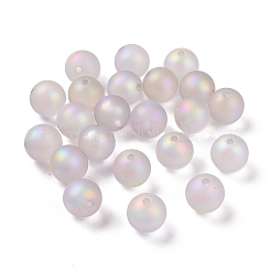 ゴム引きスタイルの透明アクリルビーズ  虹色の  ラウンド  ミックスカラー  16x15.5mm  穴：2.8mm&nbsp;OACR-C001-08