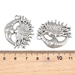 304ステンレスペンダント  太陽と月のキスのチャーム  ステンレス鋼色  33.5x28x3mm  穴：3mm&nbsp;SA-CBAE7EB-13P