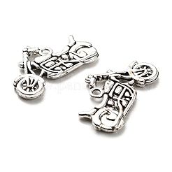 チベットスタイルの亜鉛合金オートバイペンダント  アンティークシルバー  17.5x24.5x2mm  穴：1mm  100pc&nbsp;TIBEP-SZ0001-12