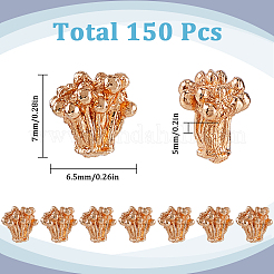 150個の合金カボション  花  ライトゴールド  7x6.5x5mm&nbsp;FIND-SC0013-25KCG