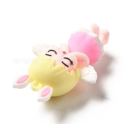 天使の形の pvc ペンダント  きいろ  70.5x41.5x22.5mm  穴：3mm&nbsp;KY-E012-01A