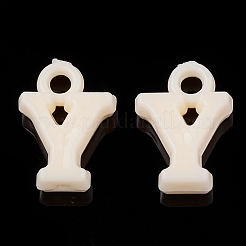 不透明なプラスチックのチャーム  混合文字  ミックスカラー  文字L  13~14x5~13x4mm  穴：2mm  約760個/200g&nbsp;MACR-SZ0001-41
