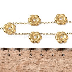 女性用304ステンレススチール製マイクロパヴェキュービックジルコニアラリアットネックレス  花  ゴールドカラー  16.77インチ（42.6cm）&nbsp;SA-CBA4051-03G