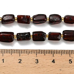 天然琥珀ビーズ連売り  長方形  シードビーズで  暗赤色  5~10x4~6x4~6mm  穴：0.8~0.9mm  約41~42個/連  35~36cm&nbsp;G-Z106-B01-01A